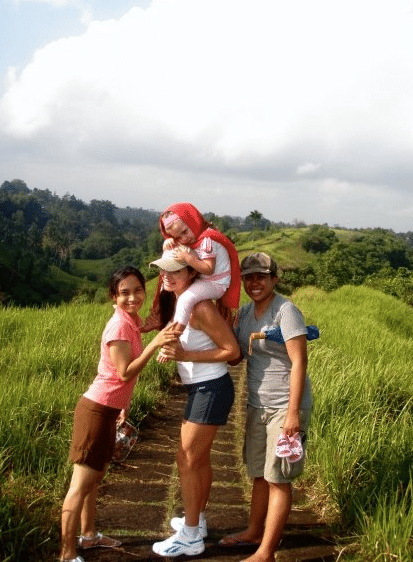Lee Anna’s baby daughter, Shanti, being carried through Campuhan Ridge Walk, Ubud.