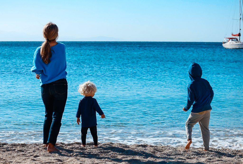 Boundless life mum and children at the beach